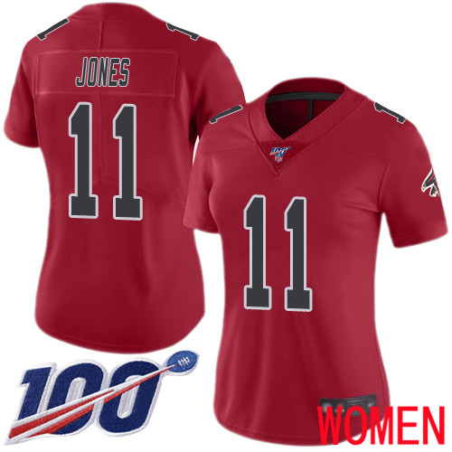 Atlanta Falcons Limited Red Women Julio Jones Jersey NFL Football 11 100th Season Rush Vapor Untouchable